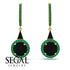 Hidden Halo Black Diamond Earrings - Joanna No. 22