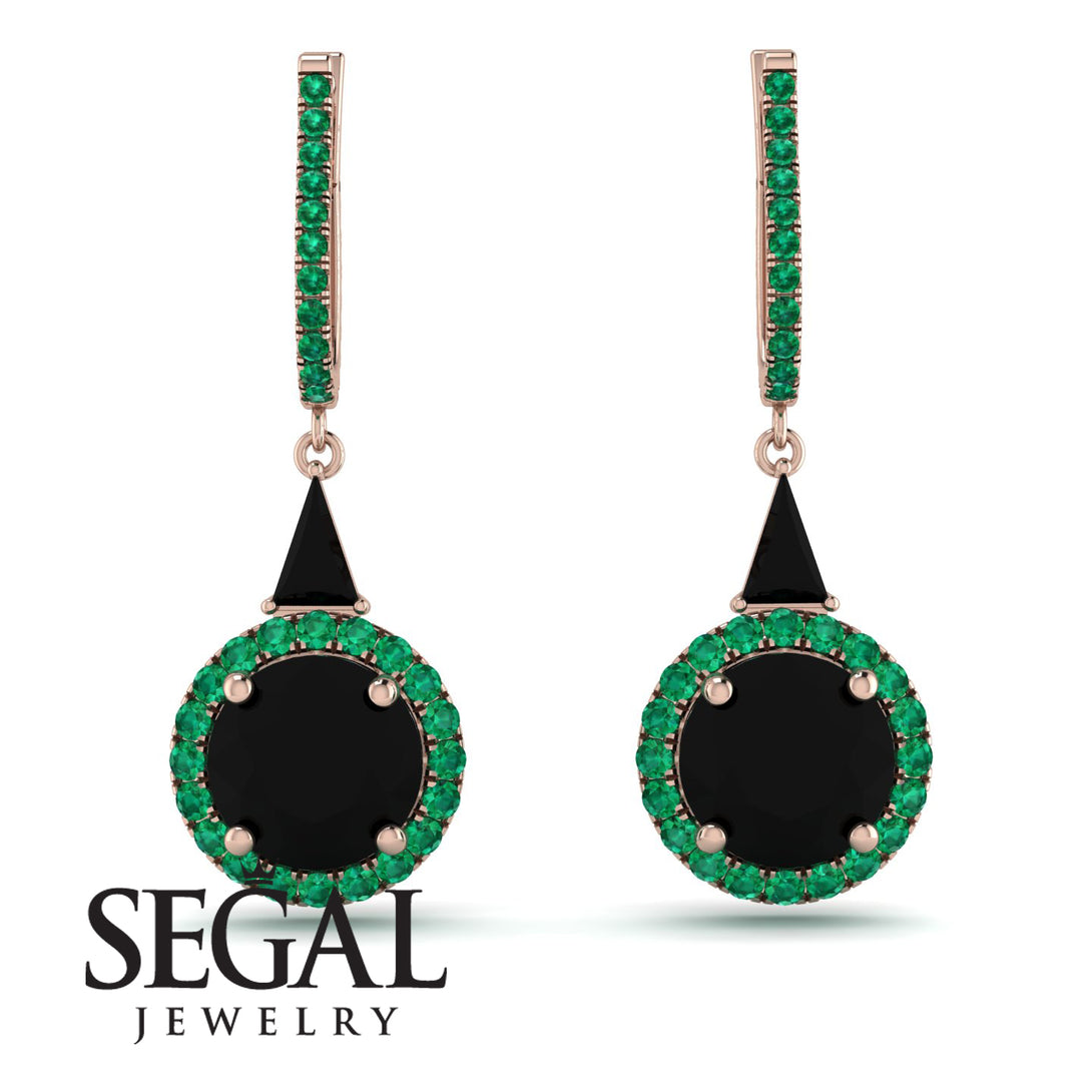 Hidden Halo Black Diamond Earrings - Joanna No. 23