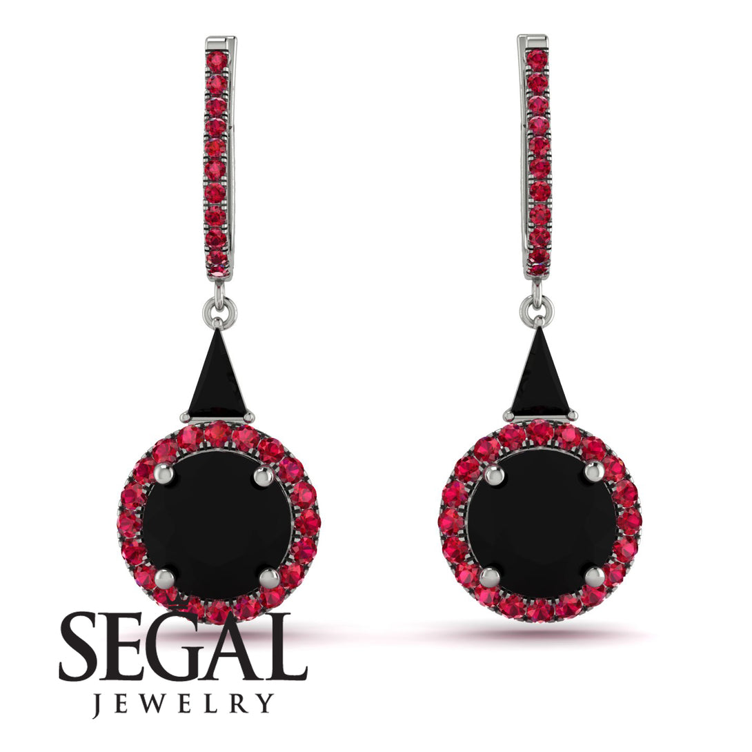 Hidden Halo Black Diamond Earrings - Joanna No. 54