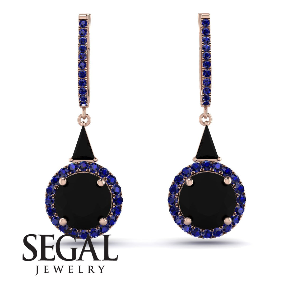 Hidden Halo Black Diamond Earrings - Joanna No. 68