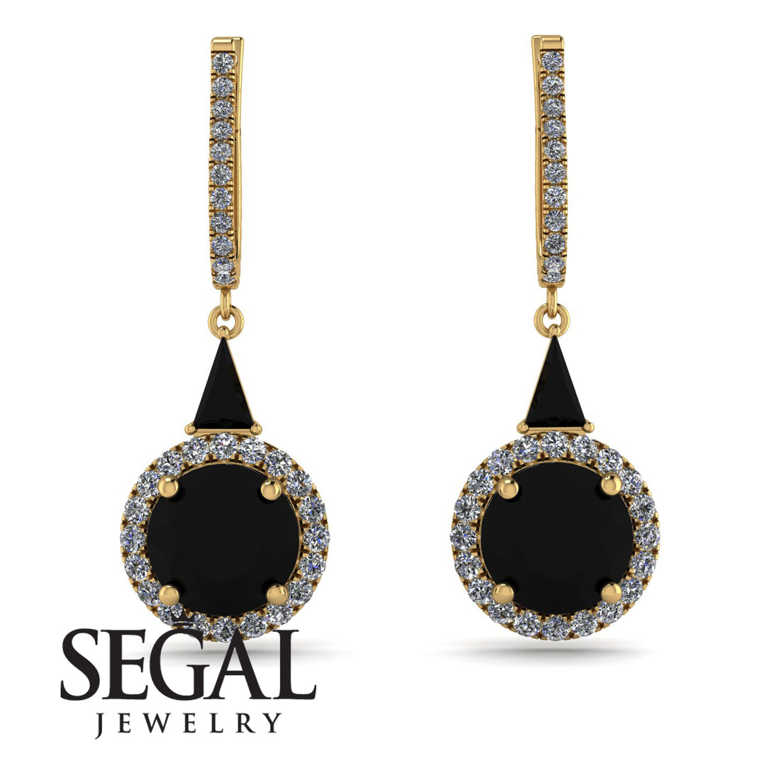 Hidden Halo Black Diamond Earrings - Joanna No. 7