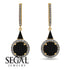 Hidden Halo Black Diamond Earrings - Joanna No. 7
