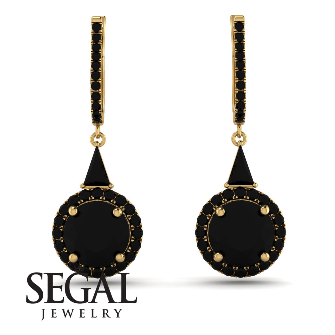 Hidden Halo Black Diamond Earrings - Joanna No. 37