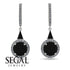 Hidden Halo Black Diamond Earrings - Joanna No. 9