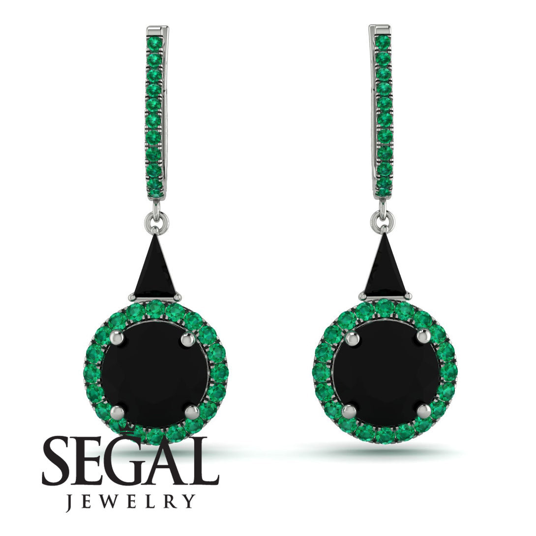 Hidden Halo Black Diamond Earrings - Joanna No. 24