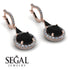 Hidden Halo Black Diamond Earrings - Joanna No. 8