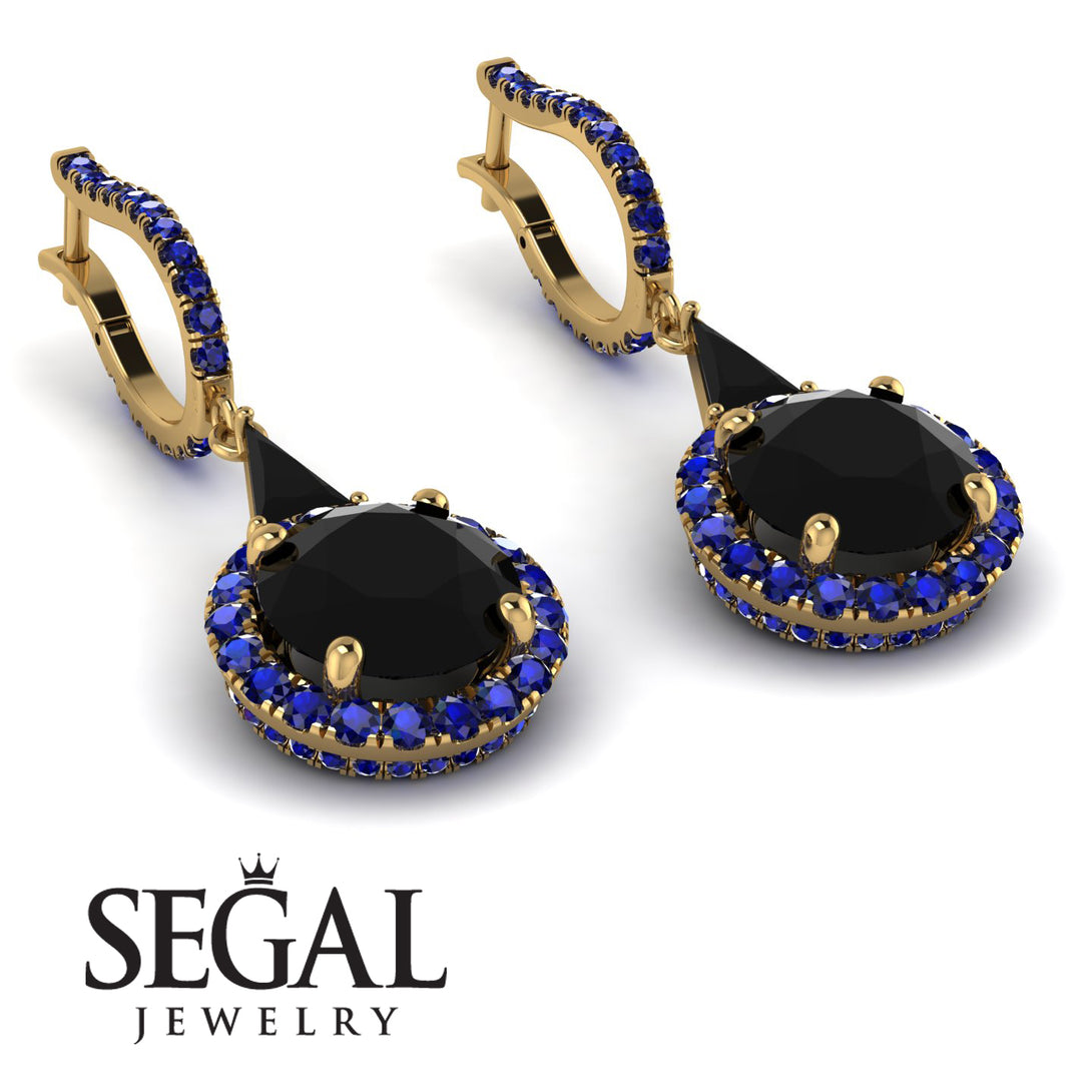 Hidden Halo Black Diamond Earrings - Joanna No. 67