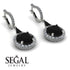 Hidden Halo Black Diamond Earrings - Joanna No. 9