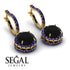 Hidden Halo Black Diamond Hoop Earrings - Catalina No. 67