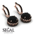 Hidden Halo Black Diamond Hoop Earrings - Catalina No. 38