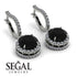 Hidden Halo Black Diamond Hoop Earrings - Catalina No. 9