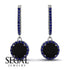 Hidden Halo Black Diamond Hoop Earrings - Catalina No. 69
