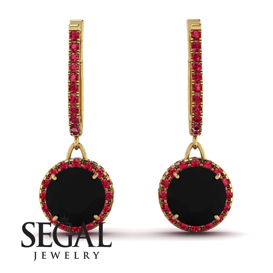 Hidden Halo Black Diamond Hoop Earrings - Catalina No. 52