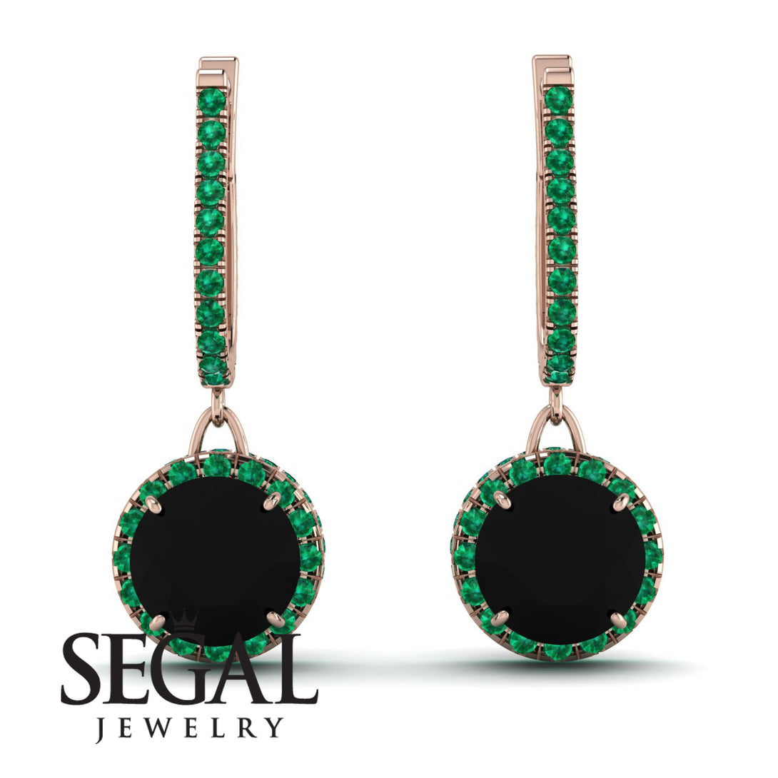 Hidden Halo Black Diamond Hoop Earrings - Catalina No. 23