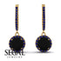 Hidden Halo Black Diamond Hoop Earrings - Catalina No. 67