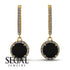 Hidden Halo Black Diamond Hoop Earrings - Catalina No. 7