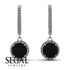 Hidden Halo Black Diamond Hoop Earrings - Catalina No. 9 image 2