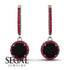 Hidden Halo Black Diamond Hoop Earrings - Catalina No. 54
