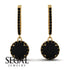 Hidden Halo Black Diamond Hoop Earrings - Catalina No. 37