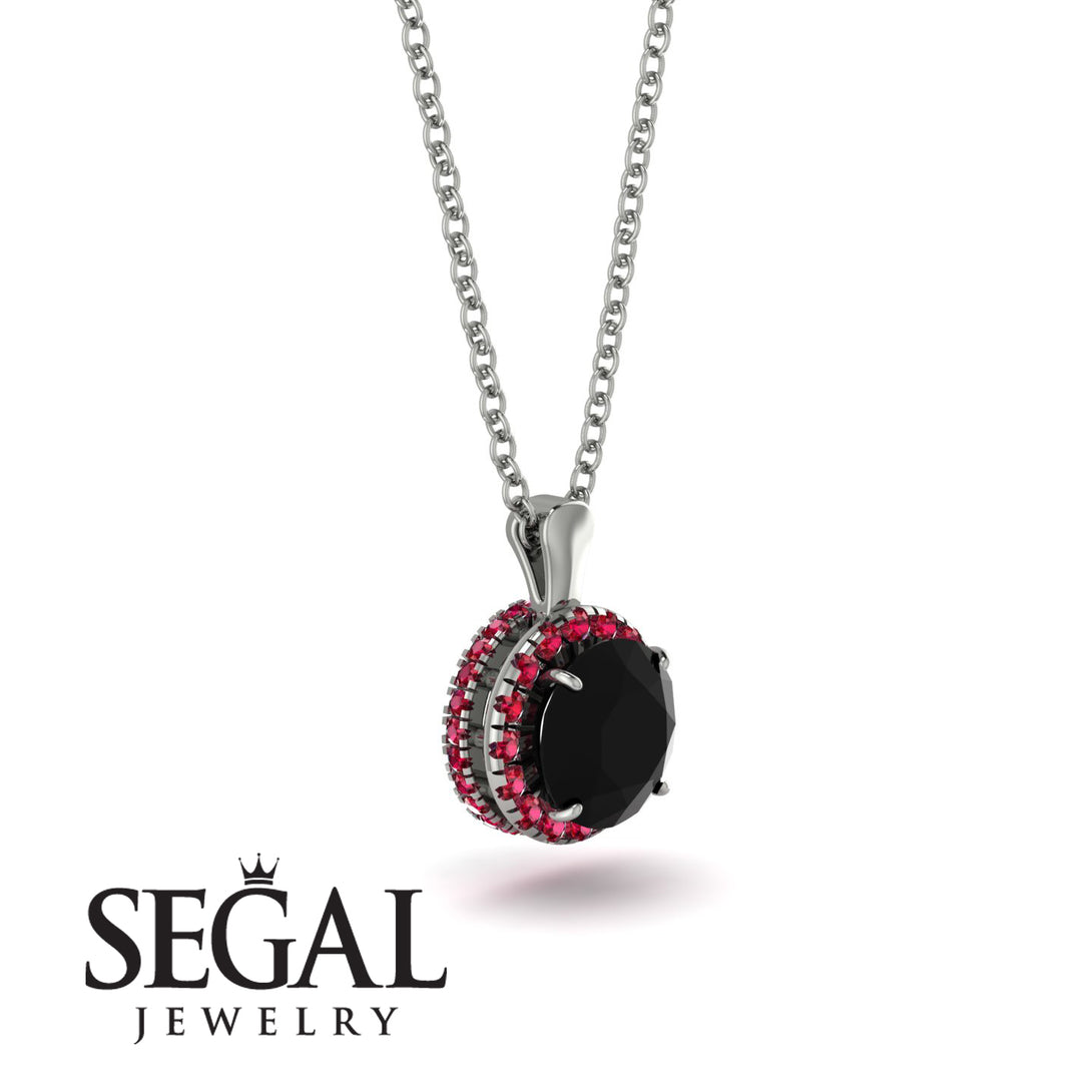 Hidden Halo Black Diamond Necklace - Catalina No. 54
