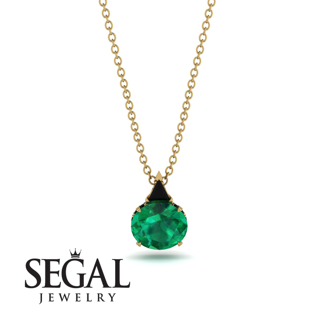Hidden Halo Emerald Necklace - Rosalie No. 34