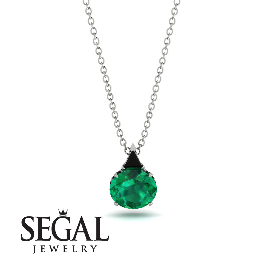 Hidden Halo Emerald Necklace - Rosalie No. 36