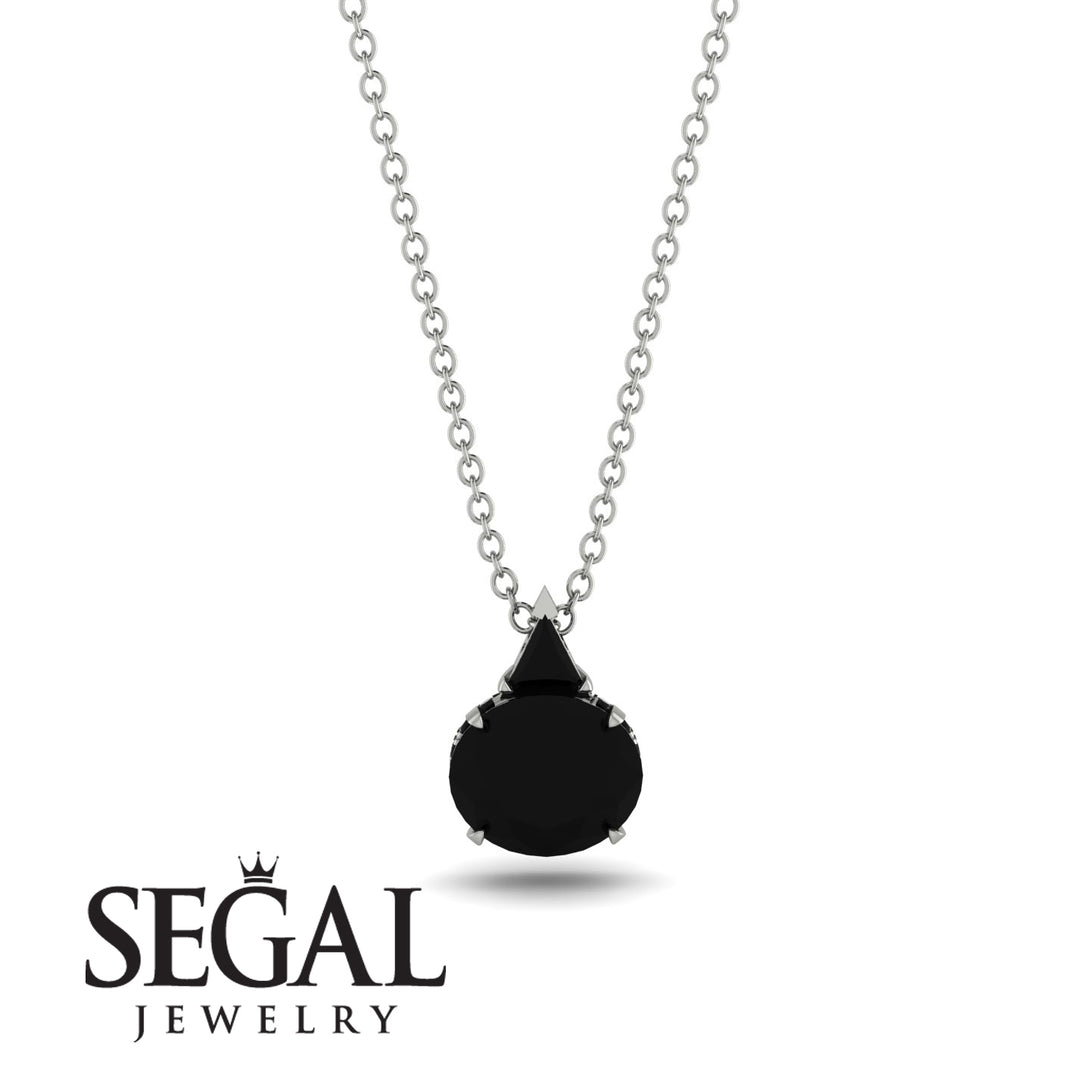 Hidden Halo Black Diamond Necklace - Rosalie No. 39