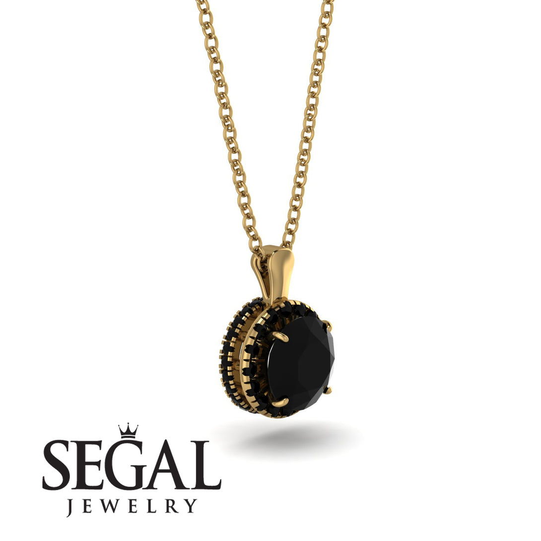 Hidden Halo Black Diamond Necklace - Catalina No. 37