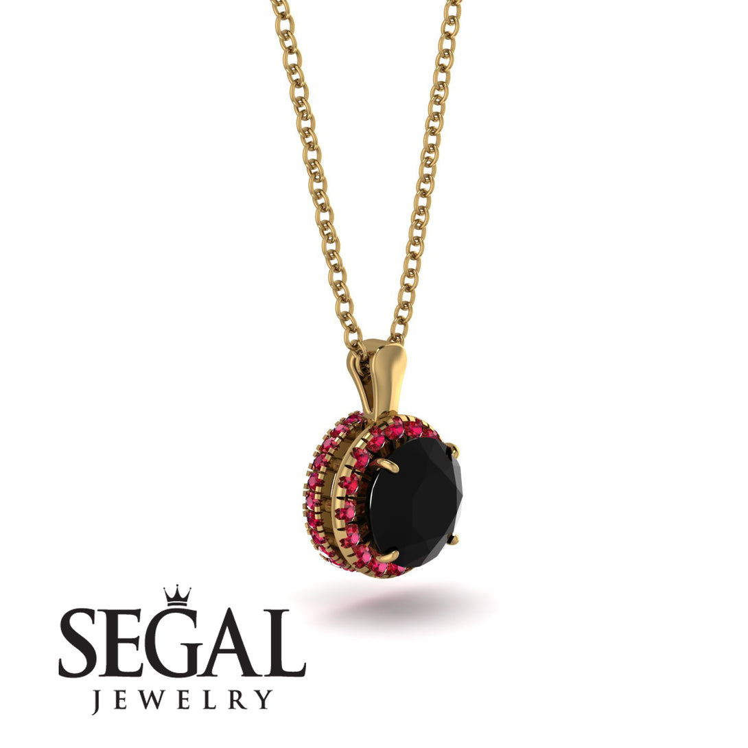 Hidden Halo Black Diamond Necklace - Catalina No. 52