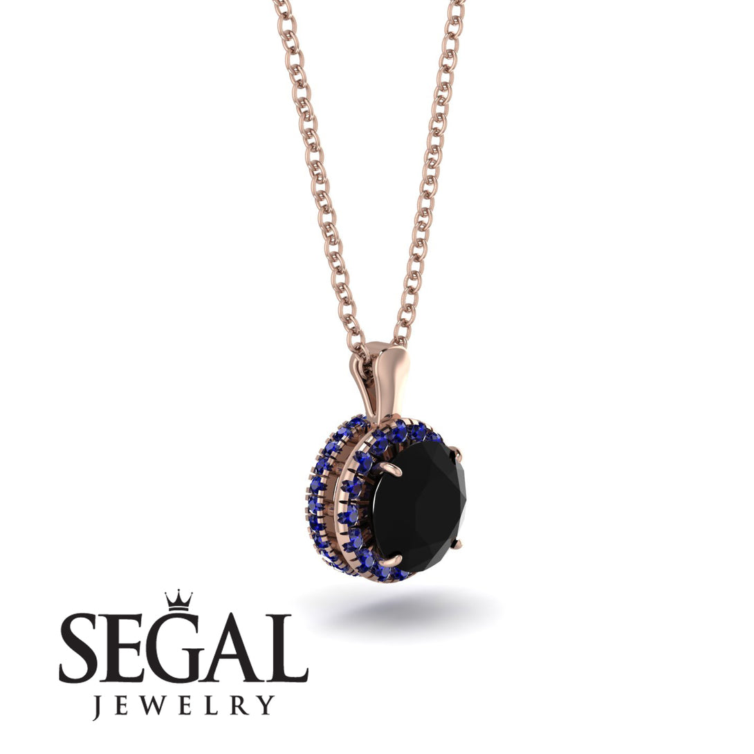 Hidden Halo Black Diamond Necklace - Catalina No. 68