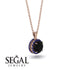 Hidden Halo Black Diamond Necklace - Catalina No. 68