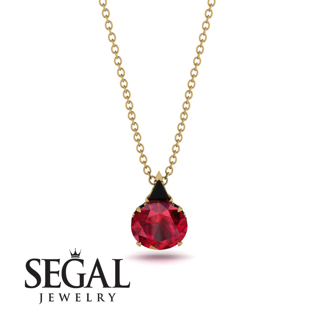 Hidden Halo Ruby Necklace - Rosalie No. 40