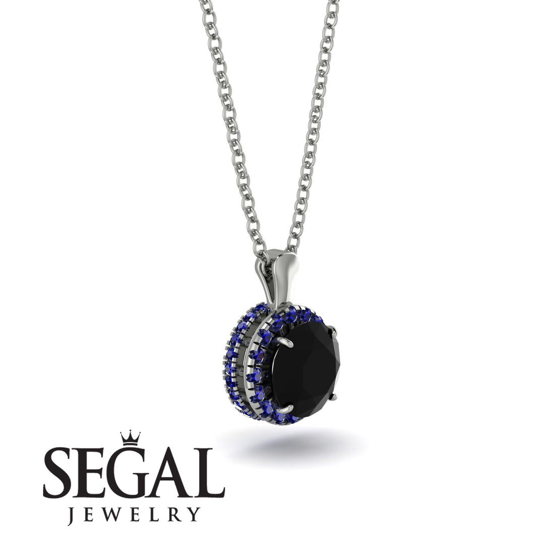 Hidden Halo Black Diamond Necklace - Catalina No. 69