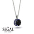 Hidden Halo Black Diamond Necklace - Catalina No. 69