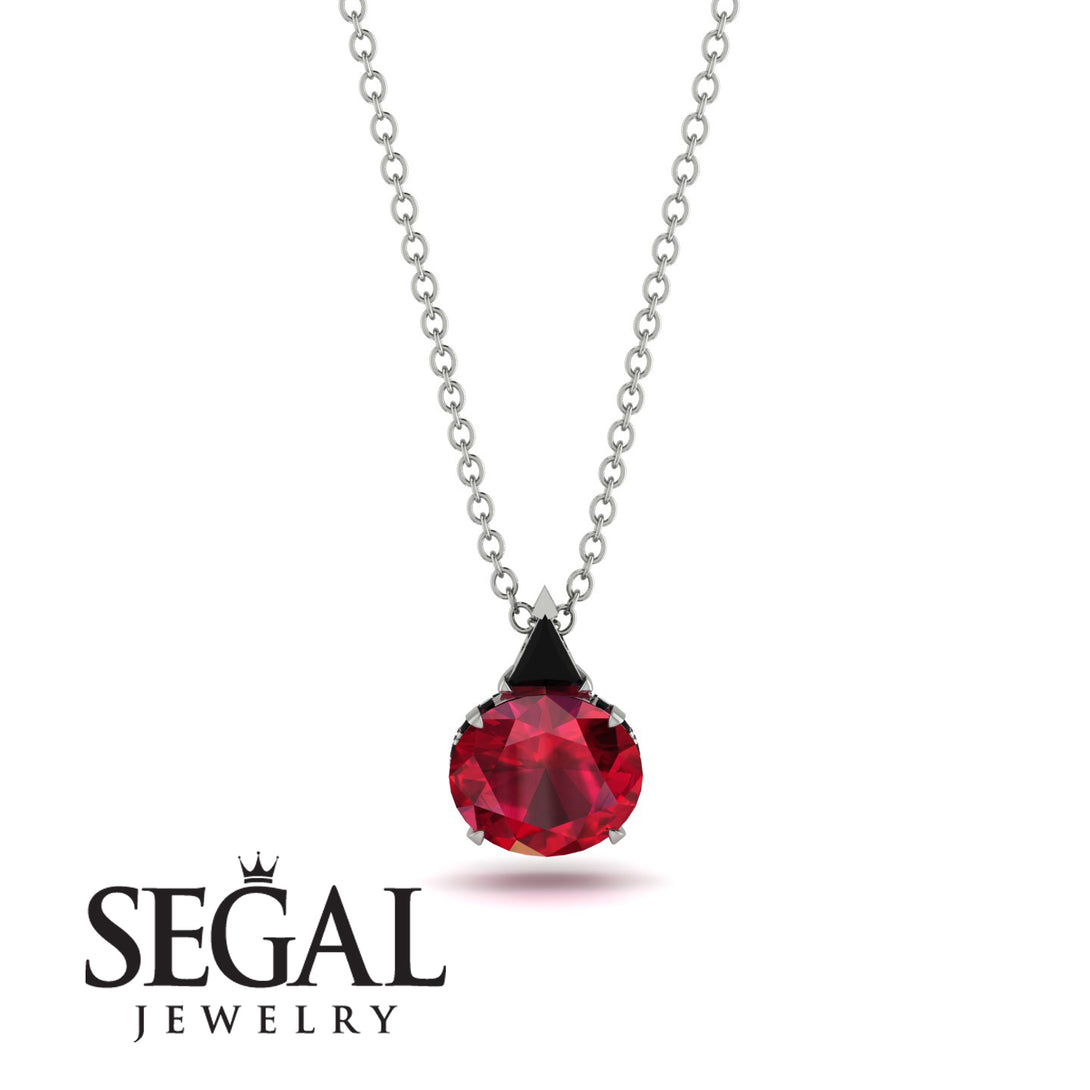 Hidden Halo Ruby Necklace - Rosalie No. 42