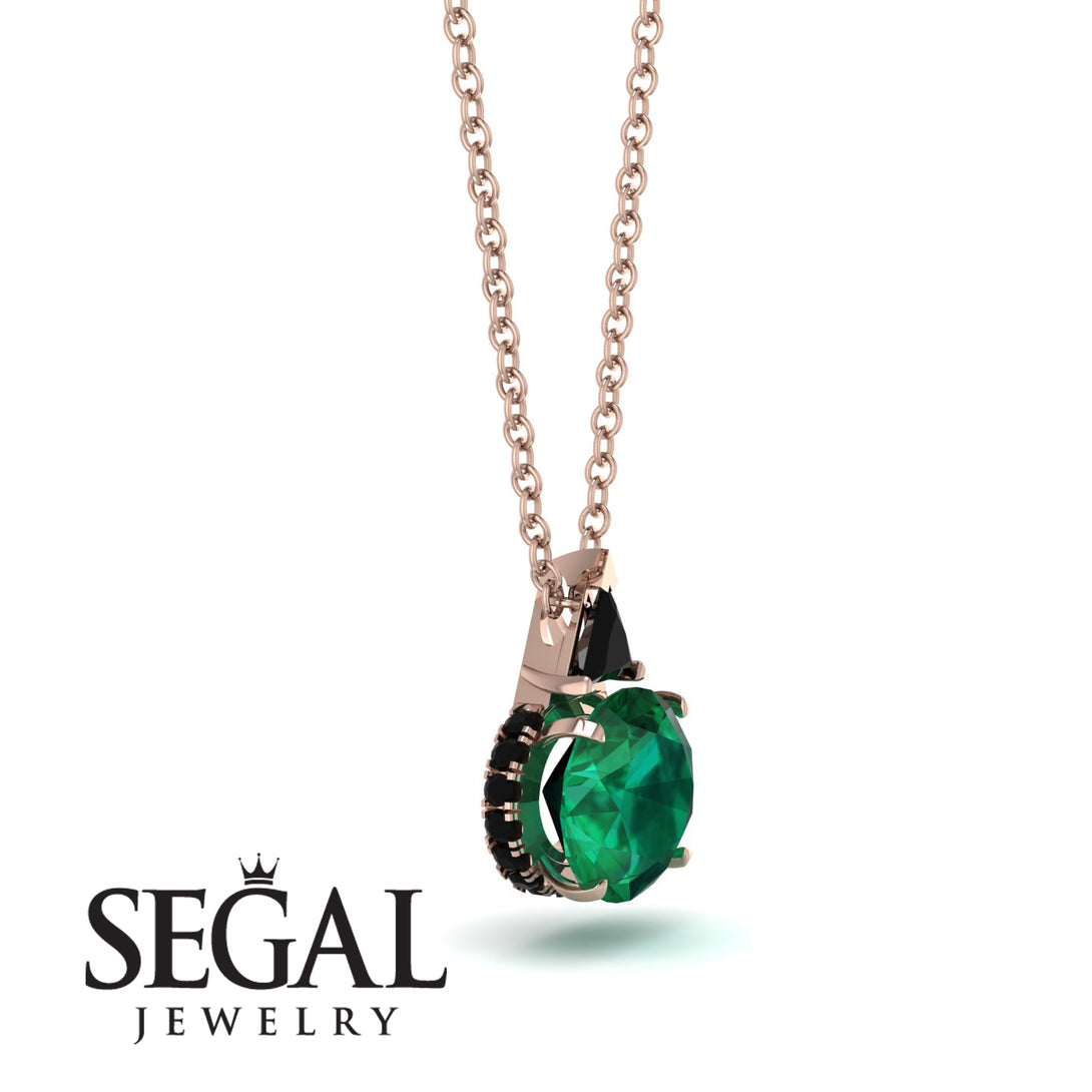 Hidden Halo Emerald Necklace - Rosalie No. 35