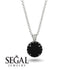 Hidden Halo Black Diamond Necklace - Catalina No. 39