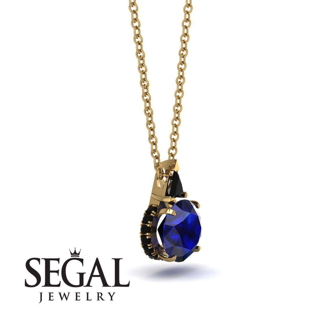 Hidden Halo Sapphire Necklace - Rosalie No. 43