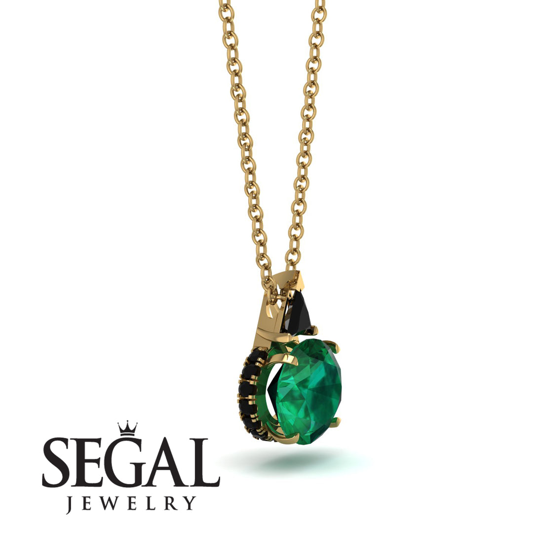Hidden Halo Emerald Necklace - Rosalie No. 34