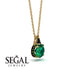 Hidden Halo Emerald Necklace - Rosalie No. 34