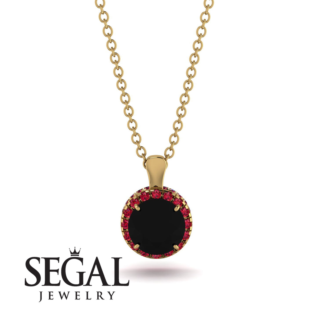 Hidden Halo Black Diamond Necklace - Catalina No. 52