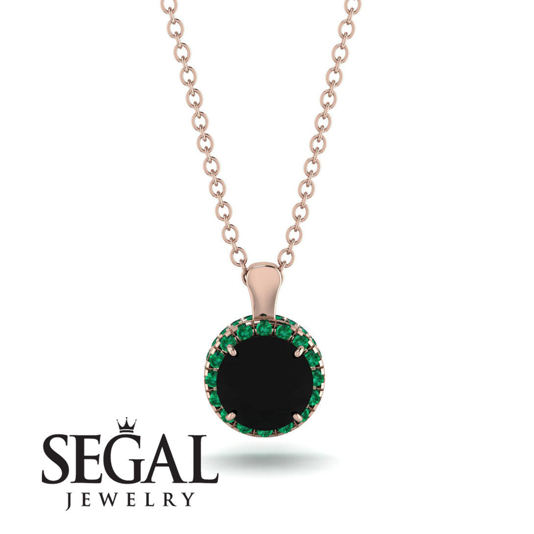 Hidden Halo Black Diamond Necklace - Catalina No. 23