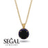 Hidden Halo Black Diamond Necklace - Catalina No. 67