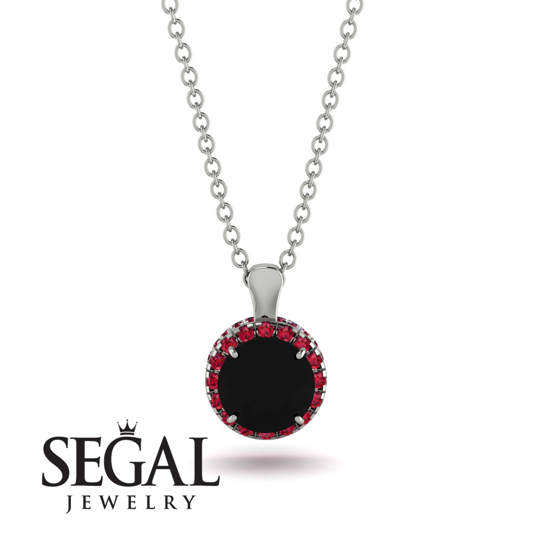 Hidden Halo Black Diamond Necklace - Catalina No. 54