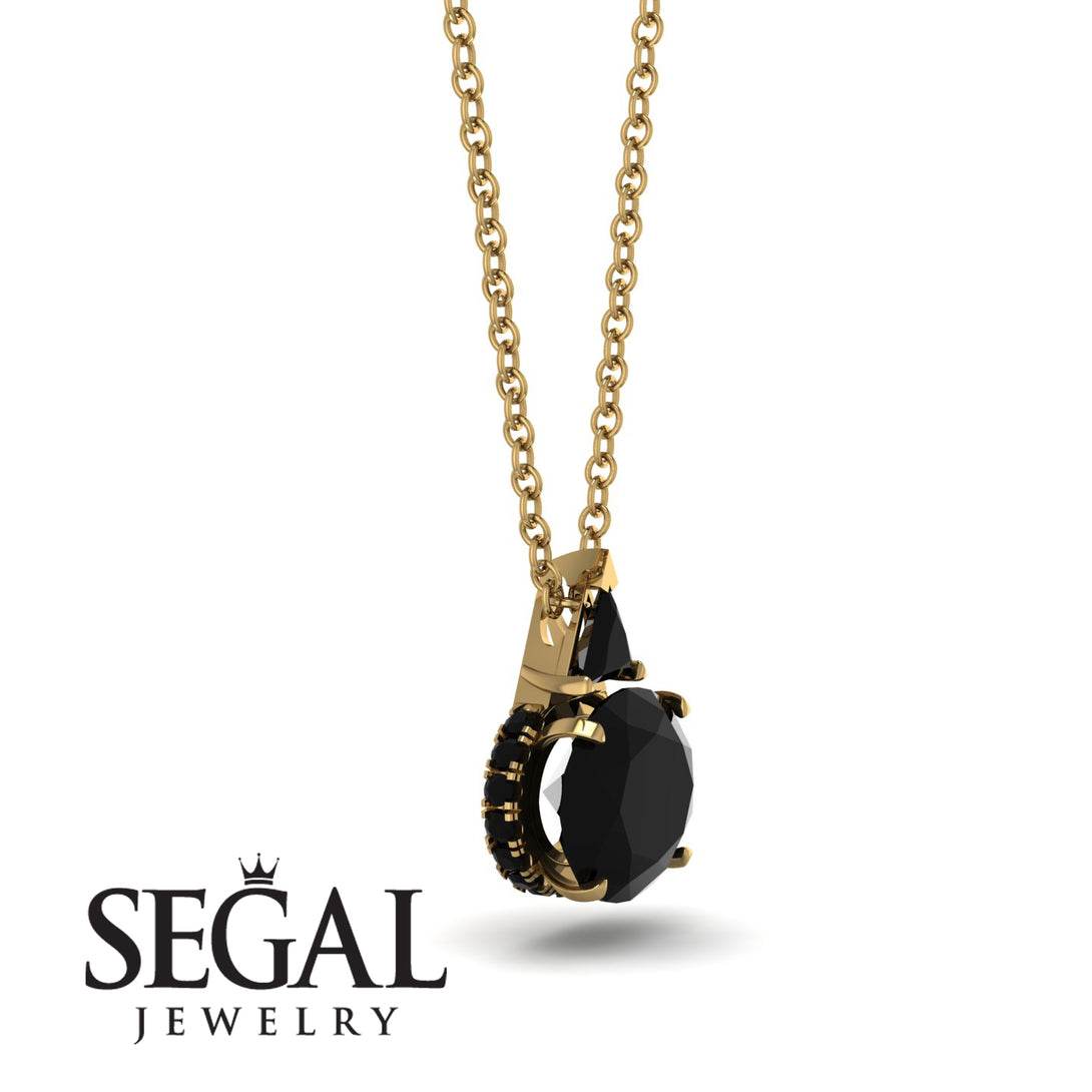 Hidden Halo Black Diamond Necklace - Rosalie No. 37