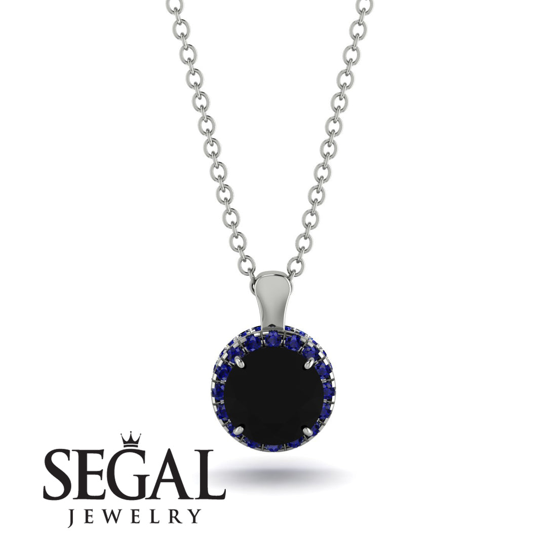 Hidden Halo Black Diamond Necklace - Catalina No. 69