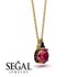 Hidden Halo Ruby Necklace - Rosalie No. 40