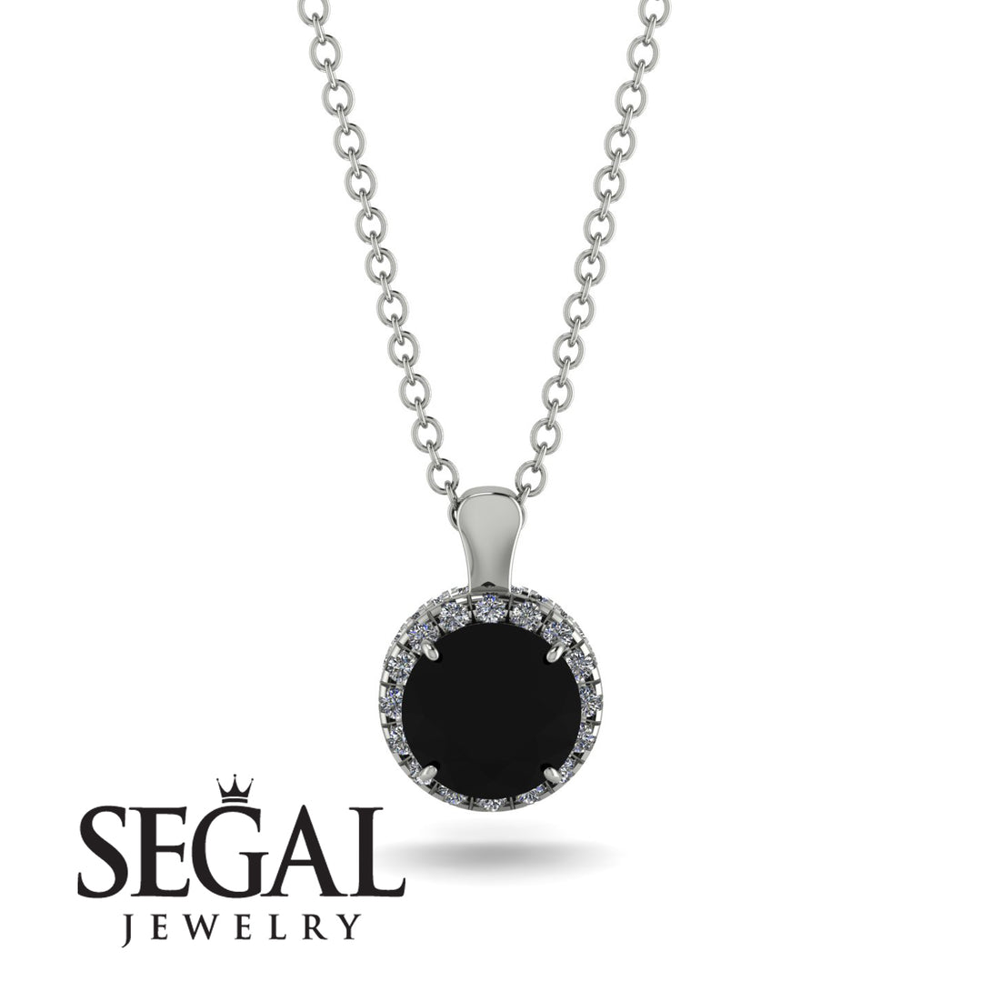 Hidden Halo Black Diamond Necklace - Catalina No. 9
