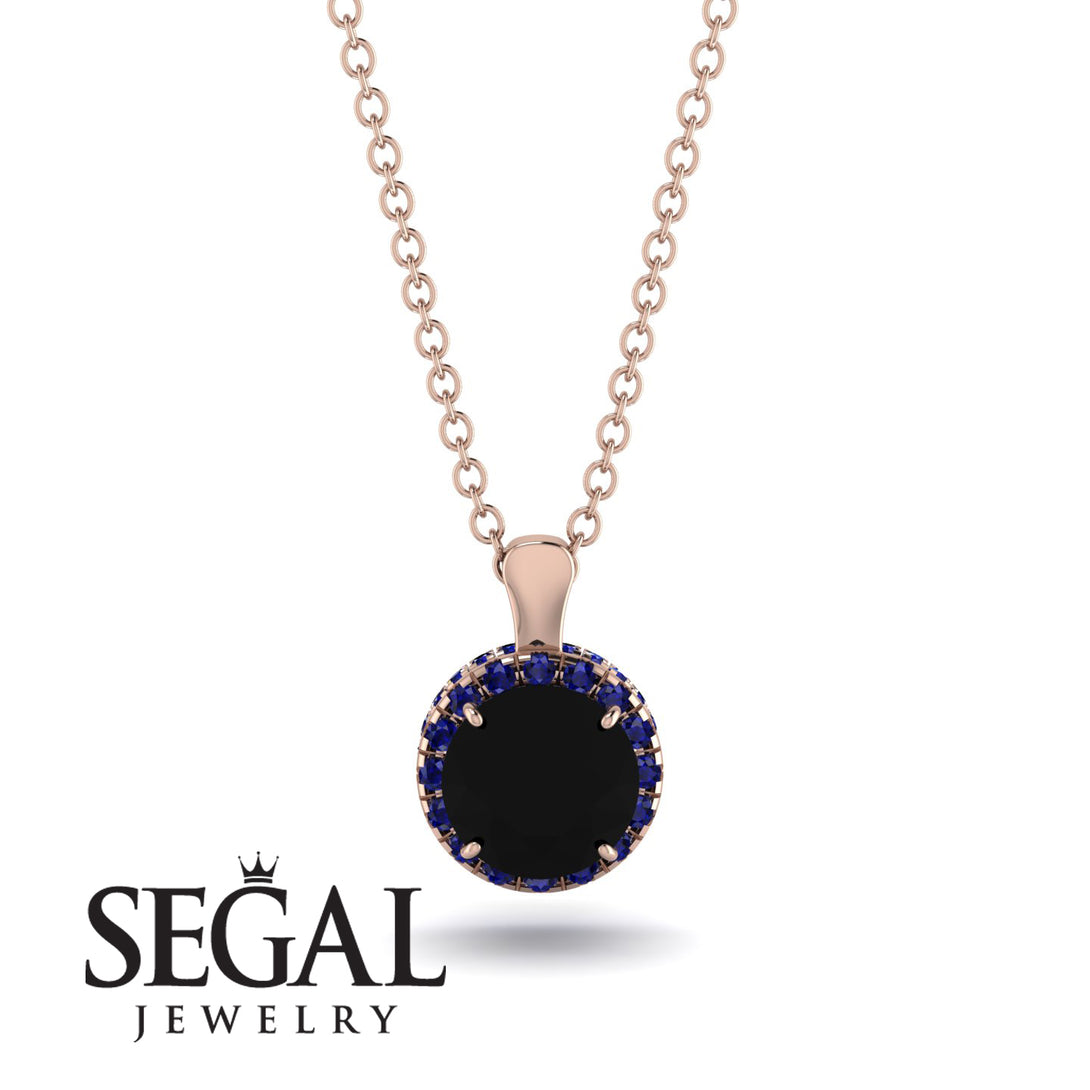 Hidden Halo Black Diamond Necklace - Catalina No. 68