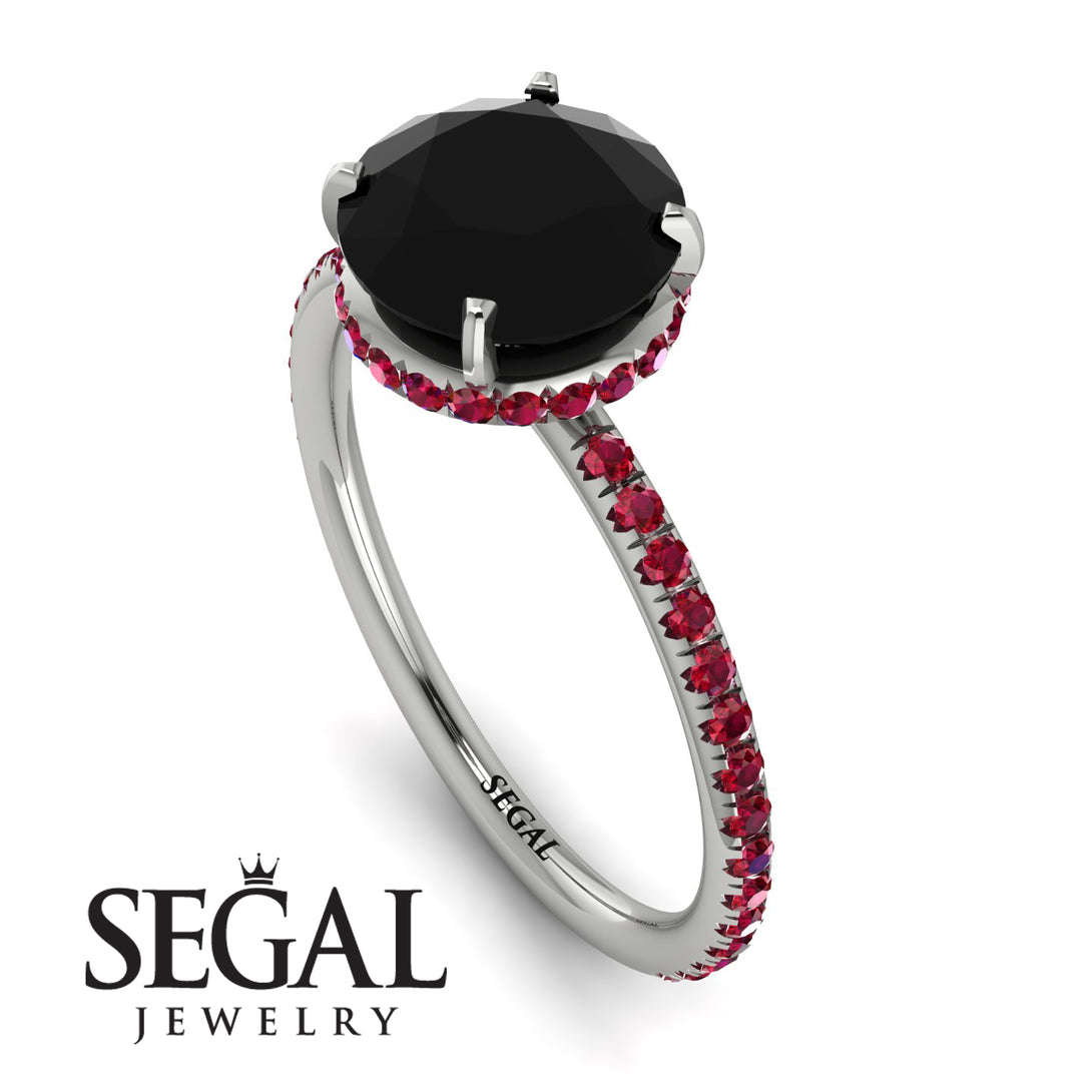 Hidden Halo Black Diamond Ring - Fiona No. 54